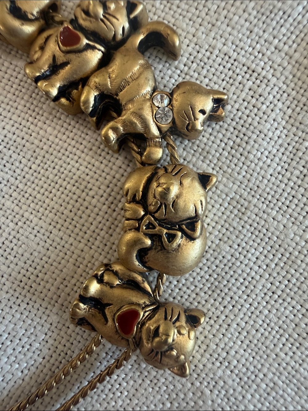 Vintage Avon Gold Cat Charm Bracelet - Picture 3 of 4